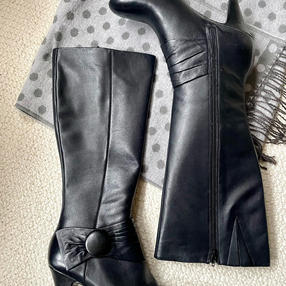 New  🖤 Naturalizer Bromssly Knee High Leather Black Boot | size 7.5 - Picture 2 of 6